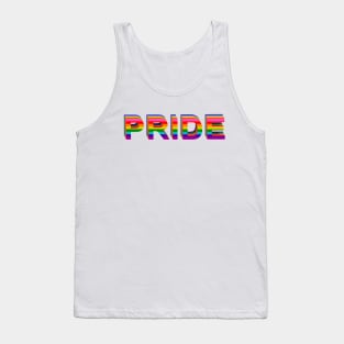 RETRO Pride word in Rainbow color flag of LGBTQ Tank Top